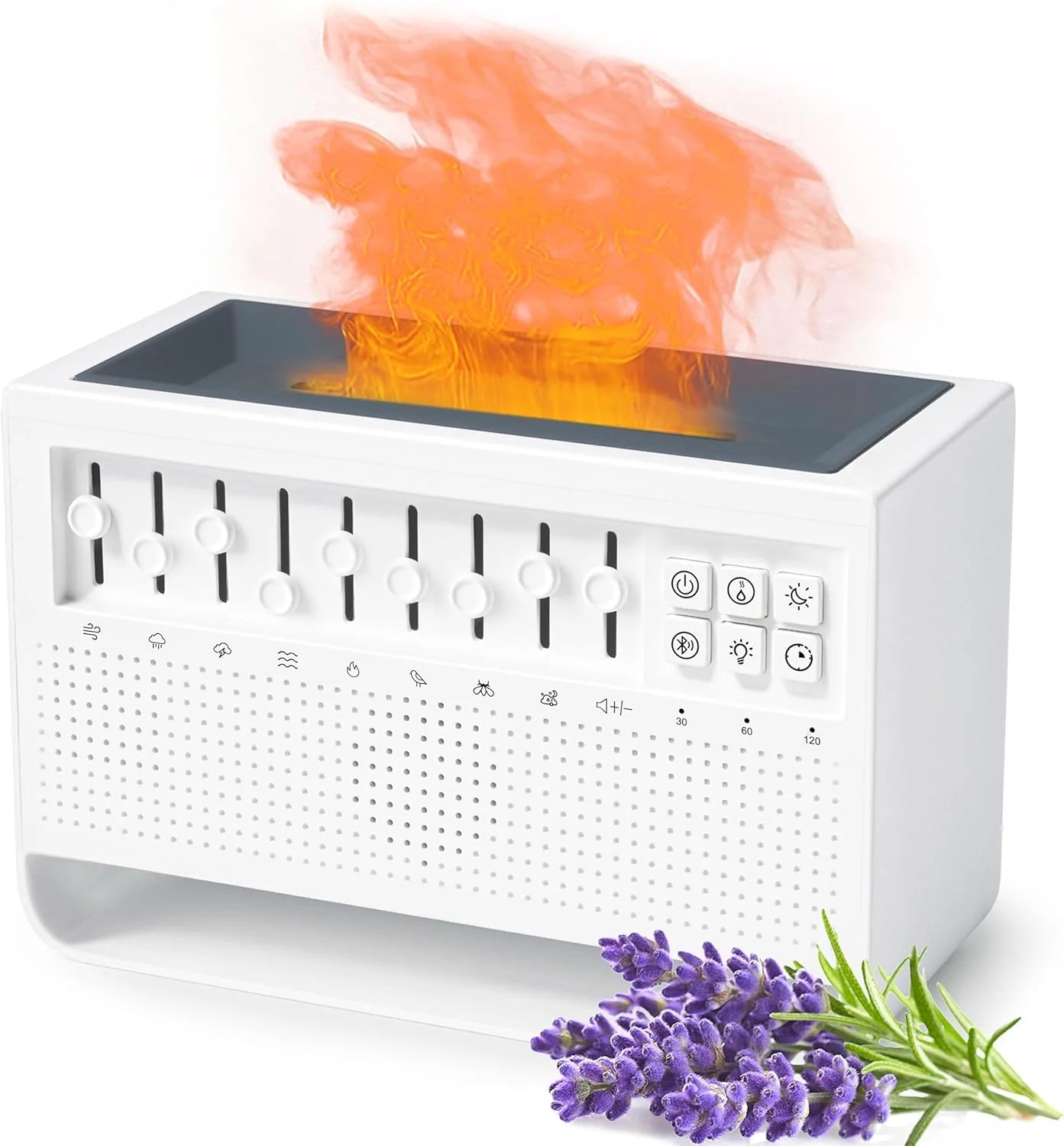 Desktop-Flammen-Diffusor mit Weißem Rauschen