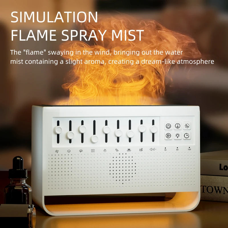 Desktop-Flammen-Diffusor mit Weißem Rauschen